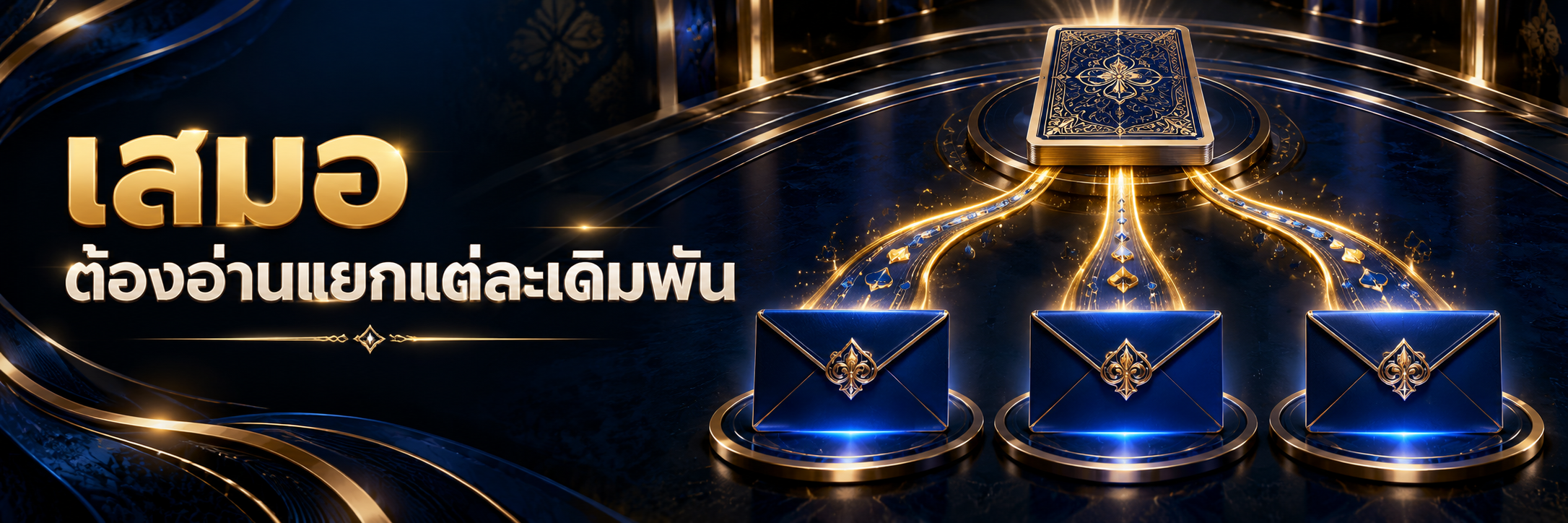 เส้นทางทองสามแขนงกับไพ่คว่ำและซองผลลัพธ์
